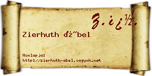 Zierhuth Ábel névjegykártya